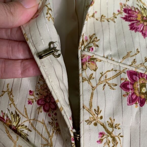 New floral jacket with lace up lower back. Cottage core‎ business casual earthy - Picture 2 of 9